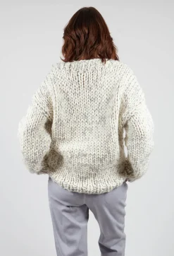 Cream and Grey Chunky Knit Jumper