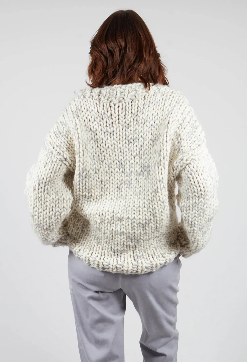 Cream and Grey Chunky Knit Jumper