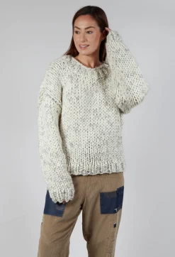 Cream and Grey Chunky Knit Jumper