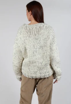 Cream and Grey Chunky Knit Jumper