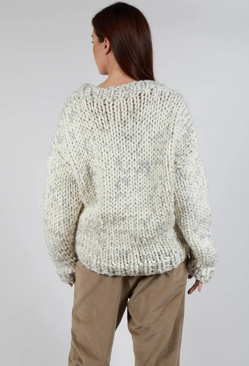 Cream and Grey Chunky Knit Jumper