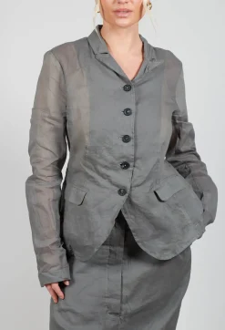Creased Effect Jacket in Pencil Cloud Stiff