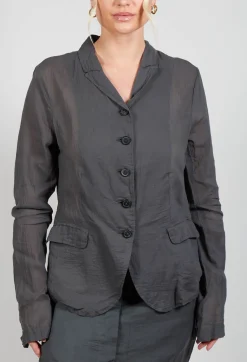 Creased Effect Jacket in Coal Cloud Stiff
