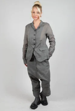 Creased Effect Jacket in Pencil Cloud Stiff