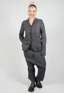 Creased Effect Jacket in Coal Cloud Stiff