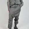 Creased Effect Trousers in Pencil Cloud Stiff