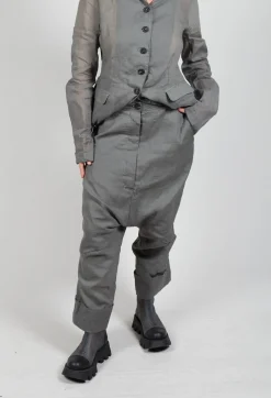 Creased Effect Trousers in Pencil Cloud Stiff