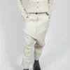 Creased Effect Trousers in Eraser Stiff