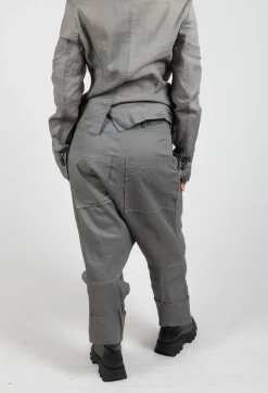 Creased Effect Trousers in Pencil Cloud Stiff