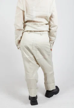 Creased Effect Trousers in Eraser Stiff