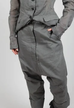 Creased Effect Trousers in Pencil Cloud Stiff