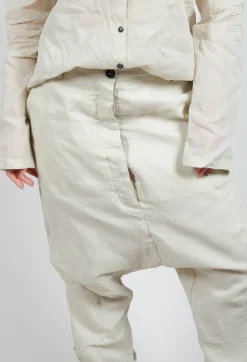Creased Effect Trousers in Eraser Stiff
