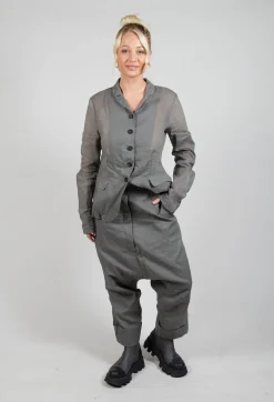 Creased Effect Trousers in Pencil Cloud Stiff