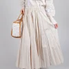Creased Poplin Skirt in Dune