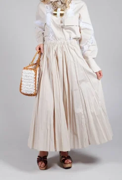 Creased Poplin Skirt in Dune