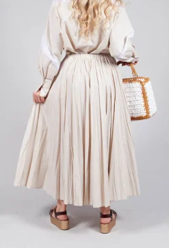 Creased Poplin Skirt in Dune
