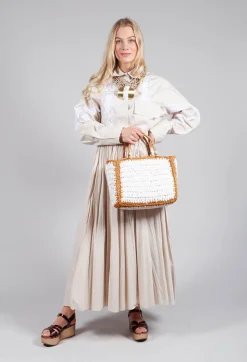 Creased Poplin Skirt in Dune