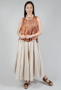 Creased Poplin Skirt in Dune