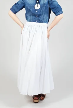 Creased Poplin Skirt in White