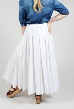 Creased Poplin Skirt in White