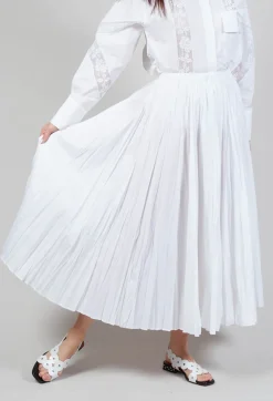 Creased Poplin Skirt in White