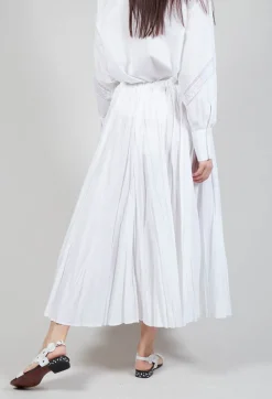 Creased Poplin Skirt in White