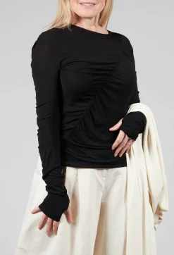 Crepe Interlock Shirt in Black