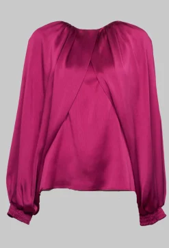 Crepe Shirt in Metallic Pink