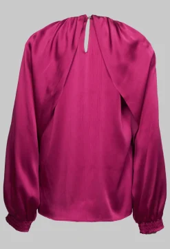 Crepe Shirt in Metallic Pink