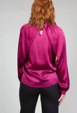Crepe Shirt in Metallic Pink