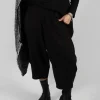 Crepe Texture Trousers in Black