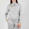 Crew Neck Jumper with Tie Neck in Perla