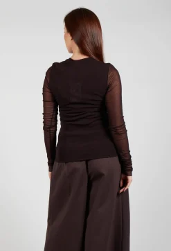 Crew Neck Mesh Top in Java