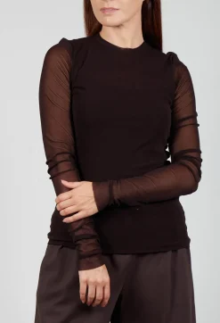Crew Neck Mesh Top in Java