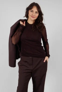 Crew Neck Mesh Top in Java