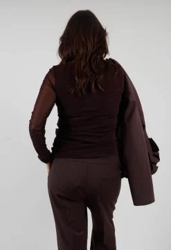 Crew Neck Mesh Top in Java