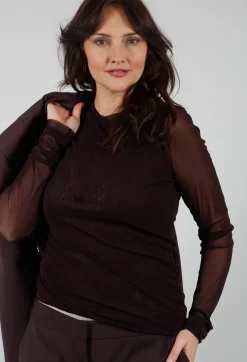 Crew Neck Mesh Top in Java