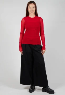 Crew Neck Mesh Top in Marlboro