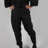 Crinkle Effect Trouser in Black