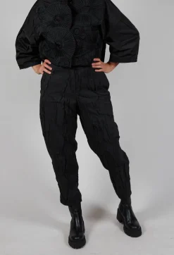 Crinkle Effect Trouser in Black