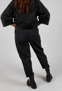 Crinkle Effect Trouser in Black