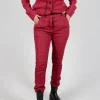 Crinkle Effect Trousers in Sunset Mel