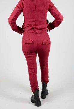 Crinkle Effect Trousers in Sunset Mel