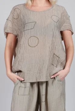 Crinkle Geometric Top in Euca