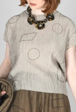 Crinkle Geometric Top in Euca