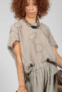 Crinkle Geometric Top in Euca