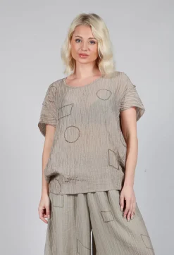 Crinkle Geometric Top in Euca