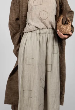 Crinkle Geometric Trousers in Euca