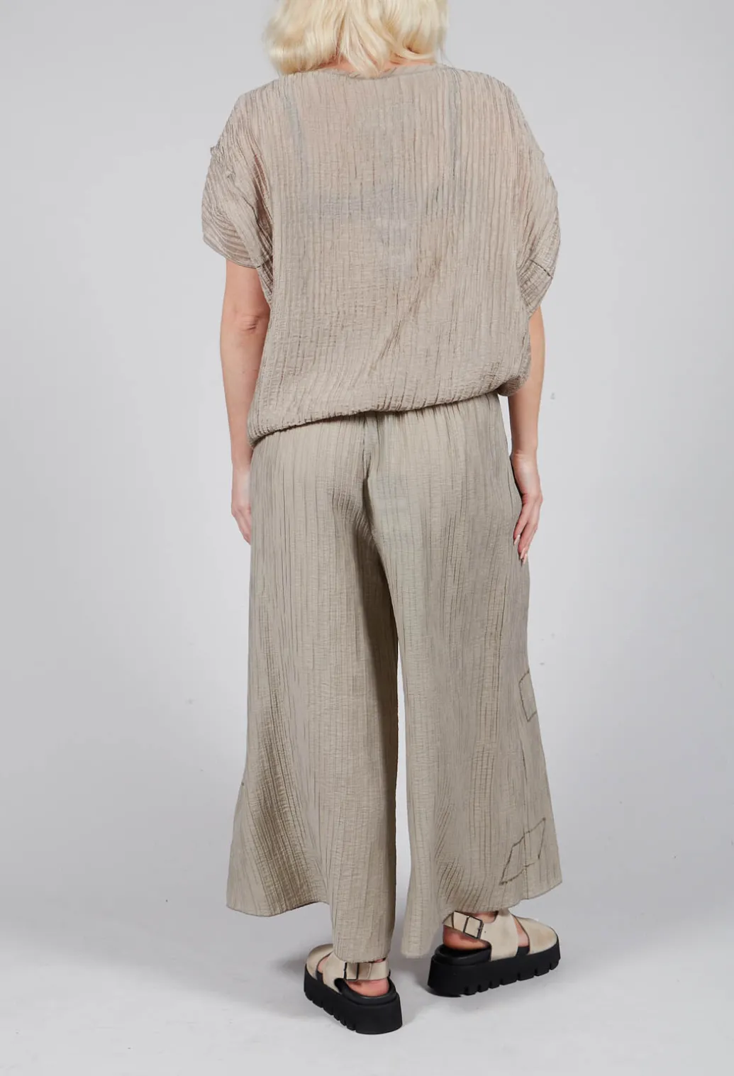 Crinkle Geometric Trousers in Euca