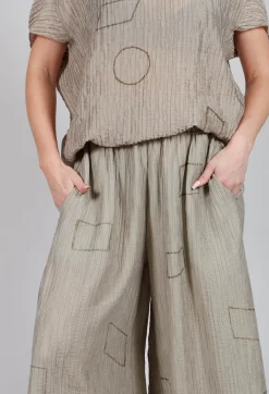 Crinkle Geometric Trousers in Euca